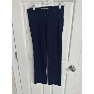 Betabrand Women's Small Navy Blue Heart Print Dress Pants Career Casual‎